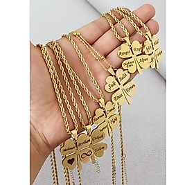 Kişiye Özel 4 Yapraklı Çelik Yonca Kolye