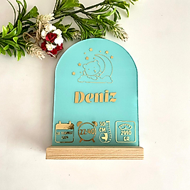 Erkek Bebek Doğum Panosu (Açık Yeşil)