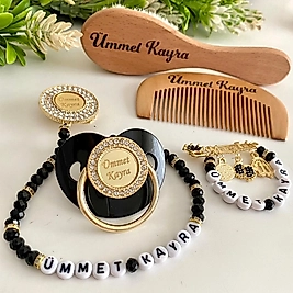 Siayah İsimli Emzik Seti ve Tarak Fırça Seti